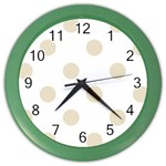 Polka Dots - Pearl Brown on White Color Wall Clock