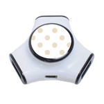 Polka Dots - Pearl Brown on White Portable USB Hub (One Side)
