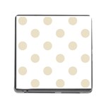 Polka Dots - Pearl Brown on White Memory Card Reader (Square)