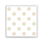 Polka Dots - Pearl Brown on White Memory Card Reader with Storage (Square)