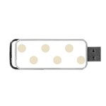 Polka Dots - Pearl Brown on White Portable USB Flash (Two Sides)