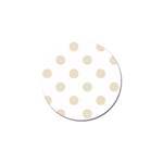 Polka Dots - Pearl Brown on White Golf Ball Marker