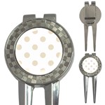 Polka Dots - Pearl Brown on White 3-in-1 Golf Divot