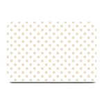Polka Dots - Pearl Brown on White Plate Mat