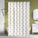 Polka Dots - Pearl Brown on White Shower Curtain 48  x 72  (Small)