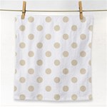 Polka Dots - Pearl Brown on White Face Towel