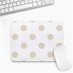 Polka Dots - Pearl Brown on White Small Mousepad