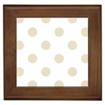 Polka Dots - Pearl Brown on White Framed Tile