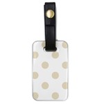 Polka Dots - Pearl Brown on White Luggage Tag (One Side)