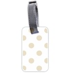 Polka Dots - Pearl Brown on White Luggage Tag (Two Sides)