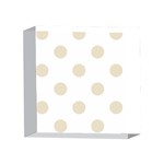 Polka Dots - Pearl Brown on White 4 x 4  Acrylic Photo Block