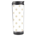 Polka Dots - Pearl Brown on White Travel Tumbler