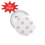 Polka Dots - Pearl Brown on White 1.75  Button (10 pack)