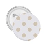 Polka Dots - Pearl Brown on White 2.25  Button