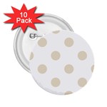 Polka Dots - Pearl Brown on White 2.25  Button (10 pack)