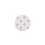 Polka Dots - Pearl Brown on White 1  Mini Magnet