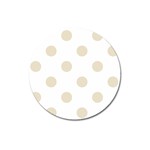 Polka Dots - Pearl Brown on White Magnet 3  (Round)