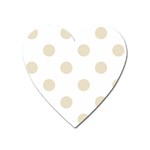 Polka Dots - Pearl Brown on White Magnet (Heart)