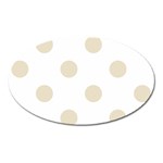 Polka Dots - Pearl Brown on White Magnet (Oval)