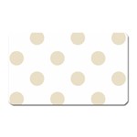 Polka Dots - Pearl Brown on White Magnet (Rectangular)