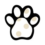 Polka Dots - Pearl Brown on White Magnet (Paw Print)