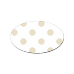 Polka Dots - Pearl Brown on White Sticker Oval (10 pack)