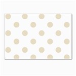 Polka Dots - Pearl Brown on White Postcard 4  x 6 