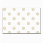 Polka Dots - Pearl Brown on White Postcard 5  x 7 