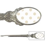 Polka Dots - Pearl Brown on White Letter Opener