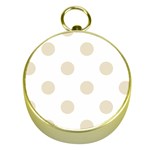 Polka Dots - Pearl Brown on White Gold Compass