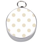 Polka Dots - Pearl Brown on White Silver Compass