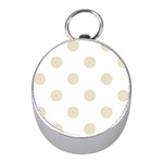 Polka Dots - Pearl Brown on White Silver Compass (Mini)