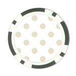 Polka Dots - Pearl Brown on White Poker Chip Card Guard (10 pack)