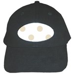 Polka Dots - Pearl Brown on White Black Cap