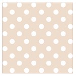 Polka Dots - White on Almond Brown Large Satin Scarf (Square)