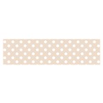 Polka Dots - White on Almond Brown Satin Scarf (Oblong)