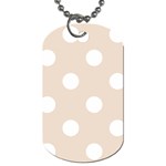Polka Dots - White on Almond Brown Dog Tag (Two Sides)