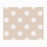 Polka Dots - White on Almond Brown Small Glasses Cloth