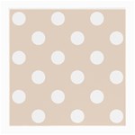 Polka Dots - White on Almond Brown Medium Glasses Cloth (2 Sides)