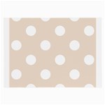 Polka Dots - White on Almond Brown Large Glasses Cloth