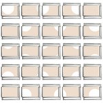 Polka Dots - White on Almond Brown 9mm Italian Charm (25 pack)