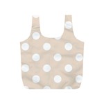 Polka Dots - White on Almond Brown Full Print Recycle Bag (S)