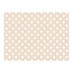 Polka Dots - White on Almond Brown Double Sided Flano Blanket (Mini)