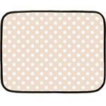 Polka Dots - White on Almond Brown Double Sided Fleece Blanket (Mini)