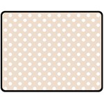 Polka Dots - White on Almond Brown Fleece Blanket (Medium) (One Side)