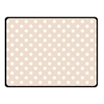 Polka Dots - White on Almond Brown Fleece Blanket (Small) (One Side)