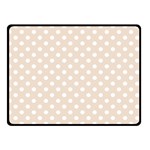 Polka Dots - White on Almond Brown Double Sided Fleece Blanket (Small) (Two Sides)