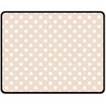 Polka Dots - White on Almond Brown Double Sided Fleece Blanket (Medium) (Two Sides)