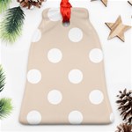 Polka Dots - White on Almond Brown Bell Ornament (Two Sides)