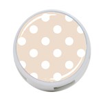 Polka Dots - White on Almond Brown 4-Port USB Hub (One Side)